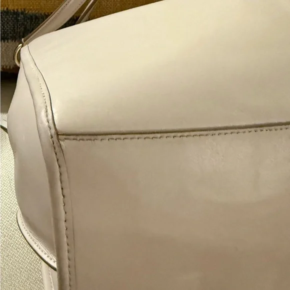 Coach Madison Carlyle Shoulder Bag Chalk Leather F37637 Hobo Tote Purse - Picture 8 of 15